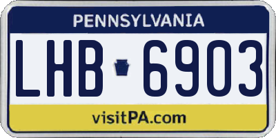 PA license plate LHB6903
