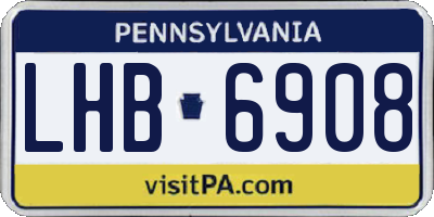 PA license plate LHB6908