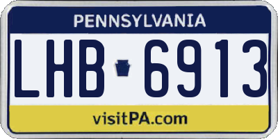 PA license plate LHB6913