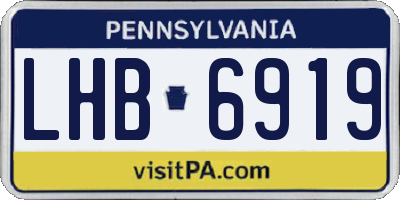 PA license plate LHB6919