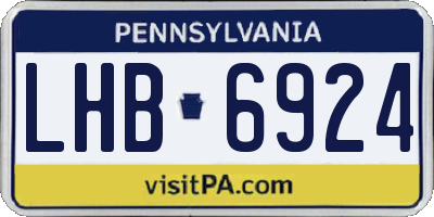 PA license plate LHB6924