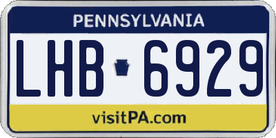 PA license plate LHB6929