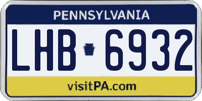 PA license plate LHB6932