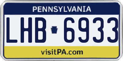 PA license plate LHB6933