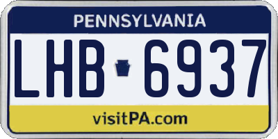 PA license plate LHB6937