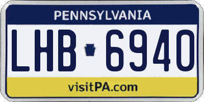PA license plate LHB6940