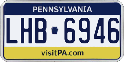 PA license plate LHB6946