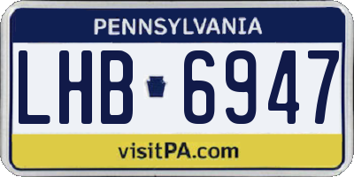 PA license plate LHB6947
