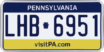 PA license plate LHB6951