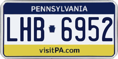 PA license plate LHB6952