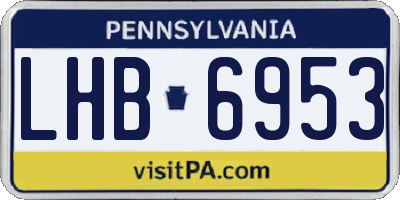 PA license plate LHB6953