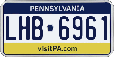 PA license plate LHB6961