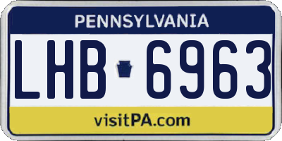 PA license plate LHB6963