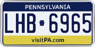 PA license plate LHB6965