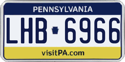 PA license plate LHB6966