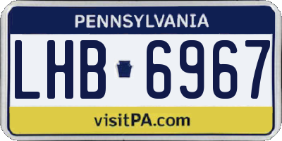 PA license plate LHB6967