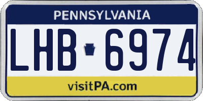 PA license plate LHB6974