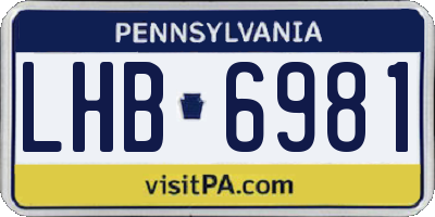 PA license plate LHB6981