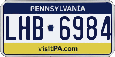 PA license plate LHB6984