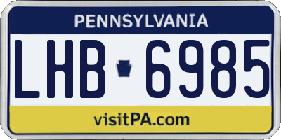 PA license plate LHB6985