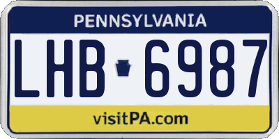 PA license plate LHB6987