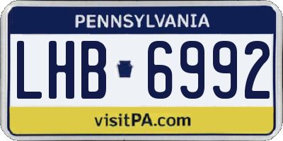 PA license plate LHB6992