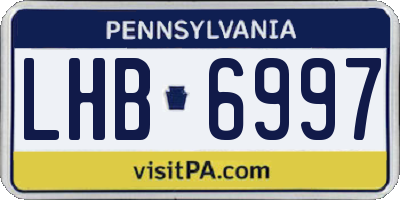 PA license plate LHB6997