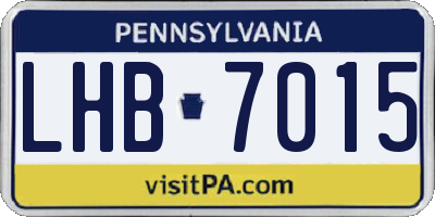 PA license plate LHB7015
