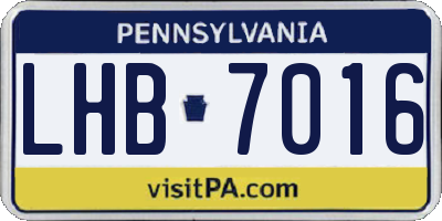 PA license plate LHB7016