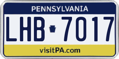 PA license plate LHB7017