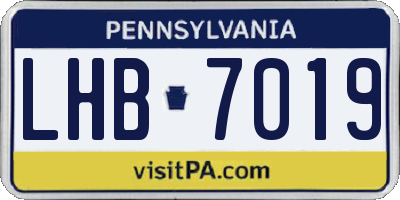 PA license plate LHB7019