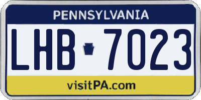 PA license plate LHB7023
