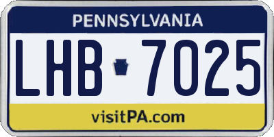 PA license plate LHB7025