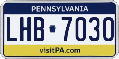 PA license plate LHB7030