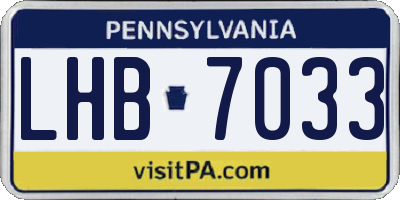 PA license plate LHB7033