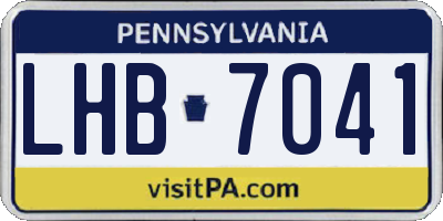 PA license plate LHB7041