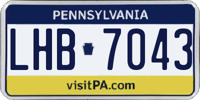 PA license plate LHB7043