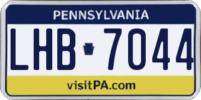 PA license plate LHB7044