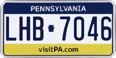 PA license plate LHB7046