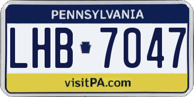 PA license plate LHB7047