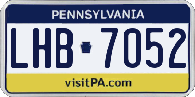PA license plate LHB7052