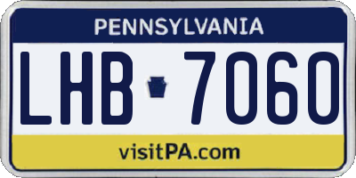 PA license plate LHB7060