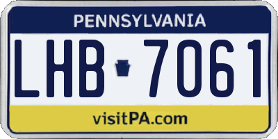 PA license plate LHB7061