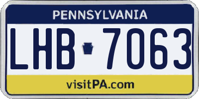 PA license plate LHB7063