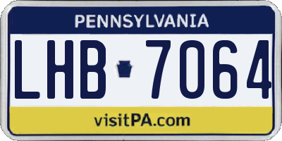 PA license plate LHB7064