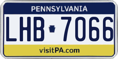 PA license plate LHB7066