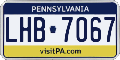 PA license plate LHB7067