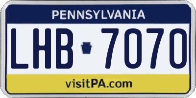 PA license plate LHB7070
