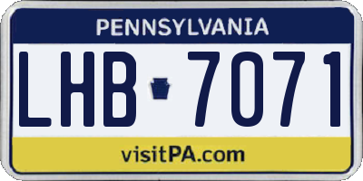 PA license plate LHB7071