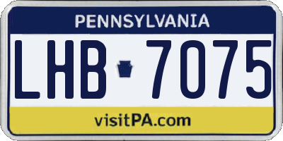 PA license plate LHB7075
